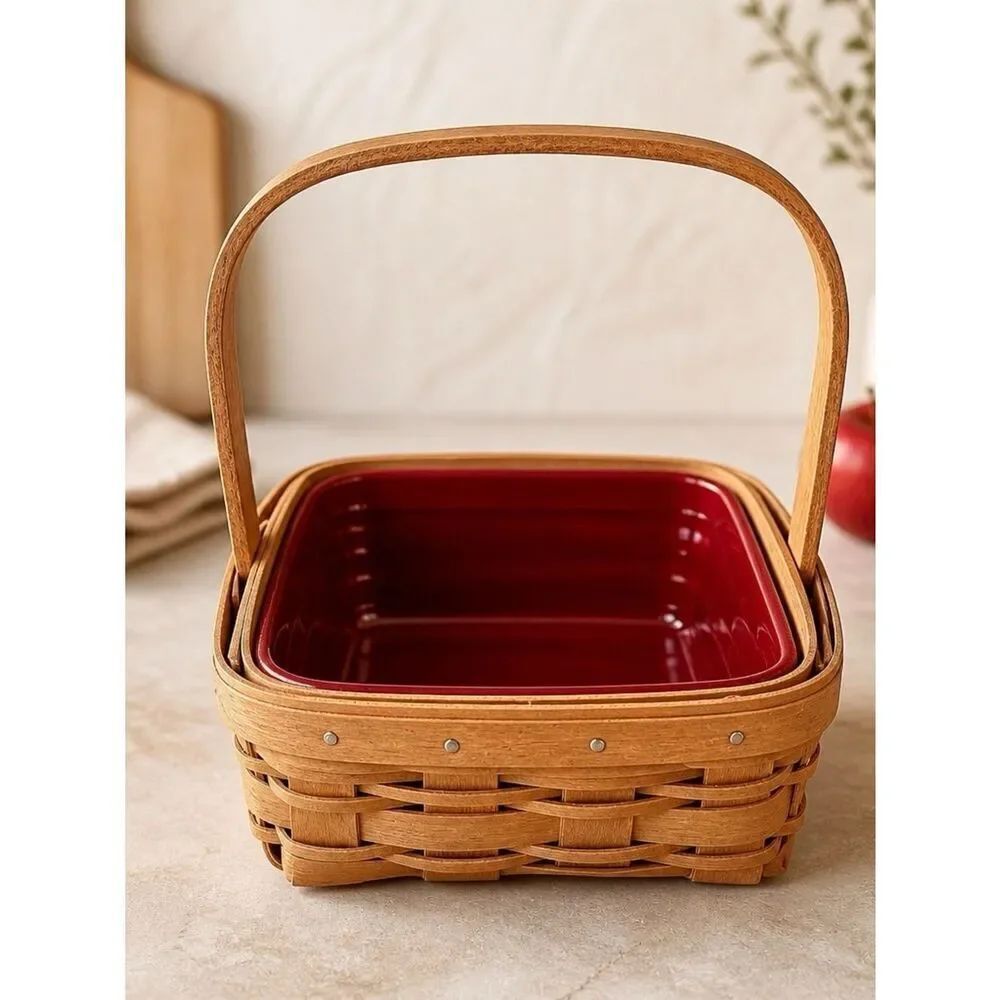 VINTAGE 4” LONGABERGER BERRY BASKET LINER AND PROTECTOR 2010